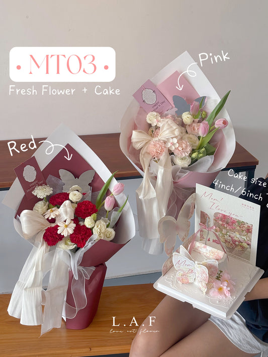 Mother's Day Fresh Bouquet + Butterfly Cake